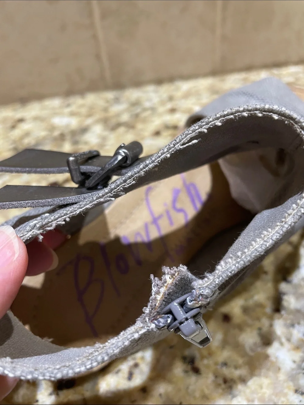 Blowfish Gray Canvas Wrap Sandals with Buckle Strap Size 7